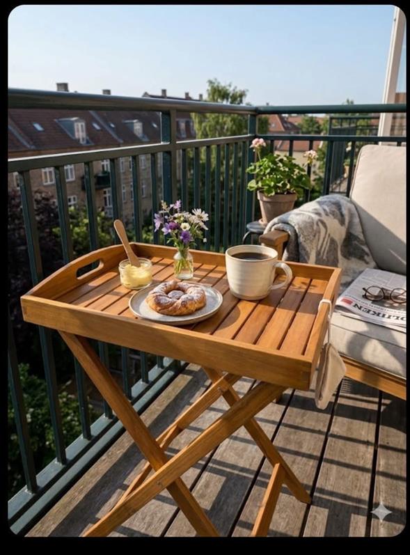 Smart og praktisk bakkebord i FSC-certificeret akacietræ